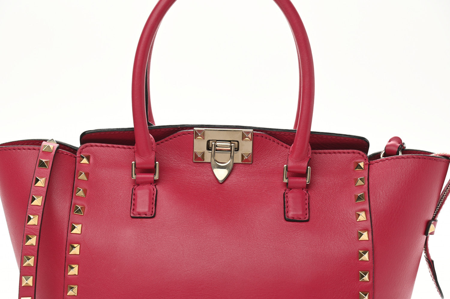 Valentino Garavani Vitello Small Rockstud Double Handle Tote Cyclamin 11 of 22