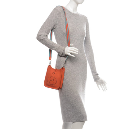 Hermes Taurillon Clemence Amazone Evelyne TPM Orange Poppy Saint Cyr 2 of 7