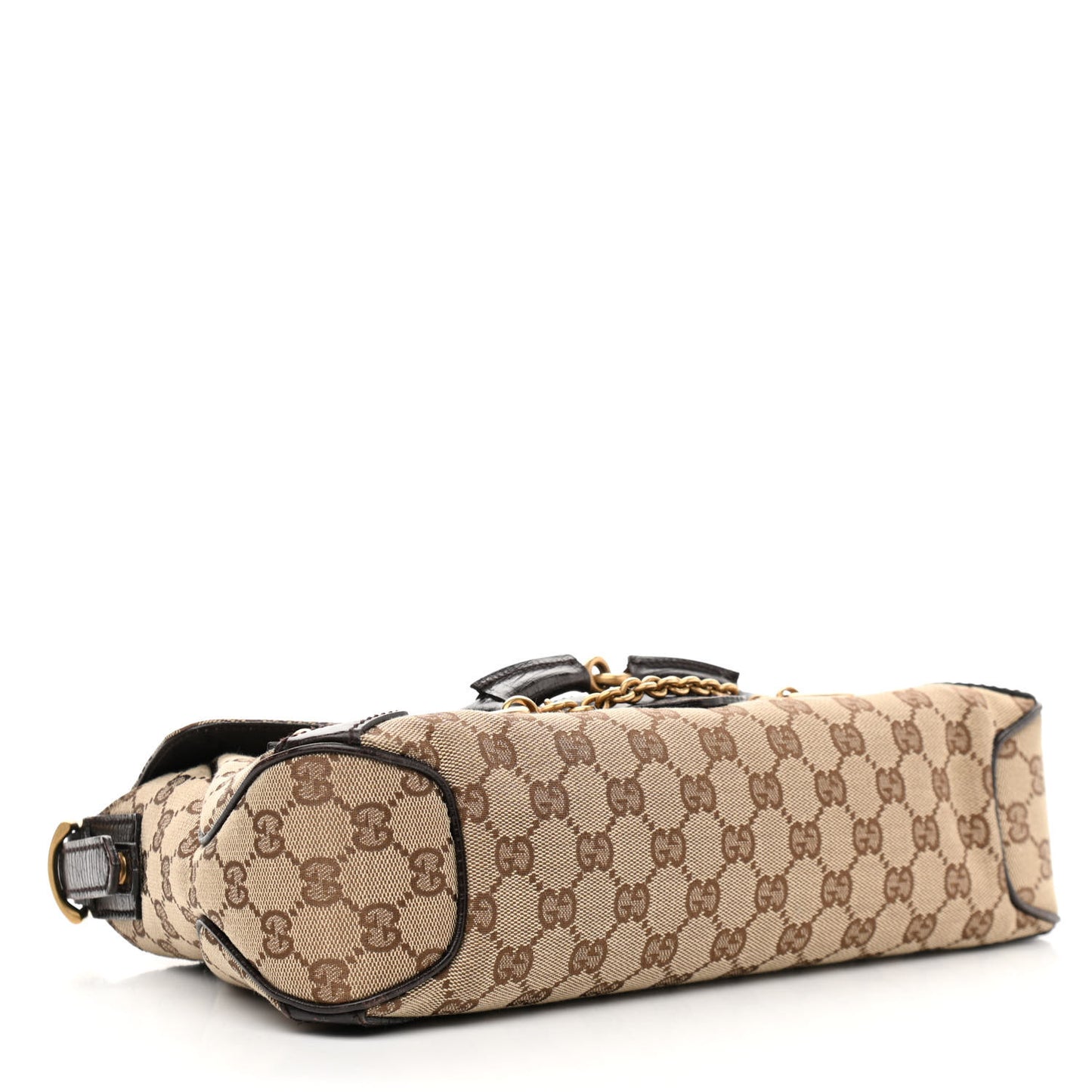 Monogram Horsebit Chain Flap Shoulder Bag Brown