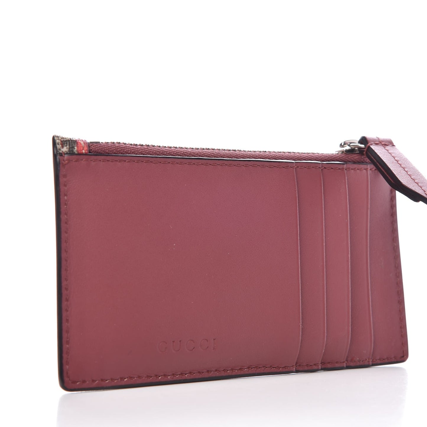 GG Supreme Monogram Blooms Coin Case Card Holder Beige Multicolor Dry Rose