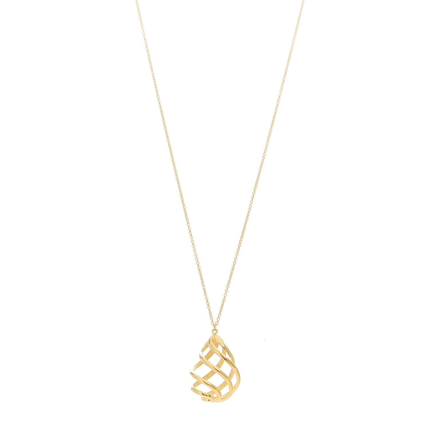 Tiffany 18K Yellow Gold Paloma Picasso Venezia Luce Pendant Necklace 1 of 5