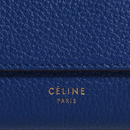 Celine Drummed Calfskin Large Flap Multifunction Wallet Indigo 6 of 9