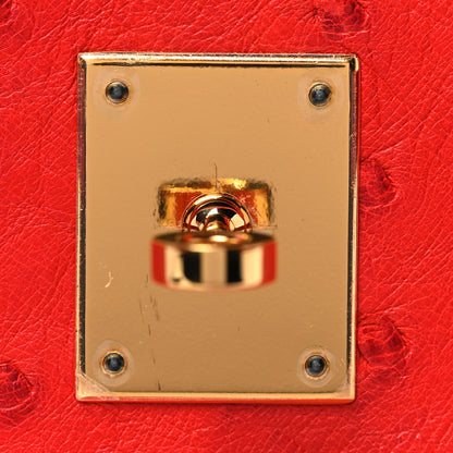 Hermes Ostrich Birkin 30 Rouge Vif 23 of 33