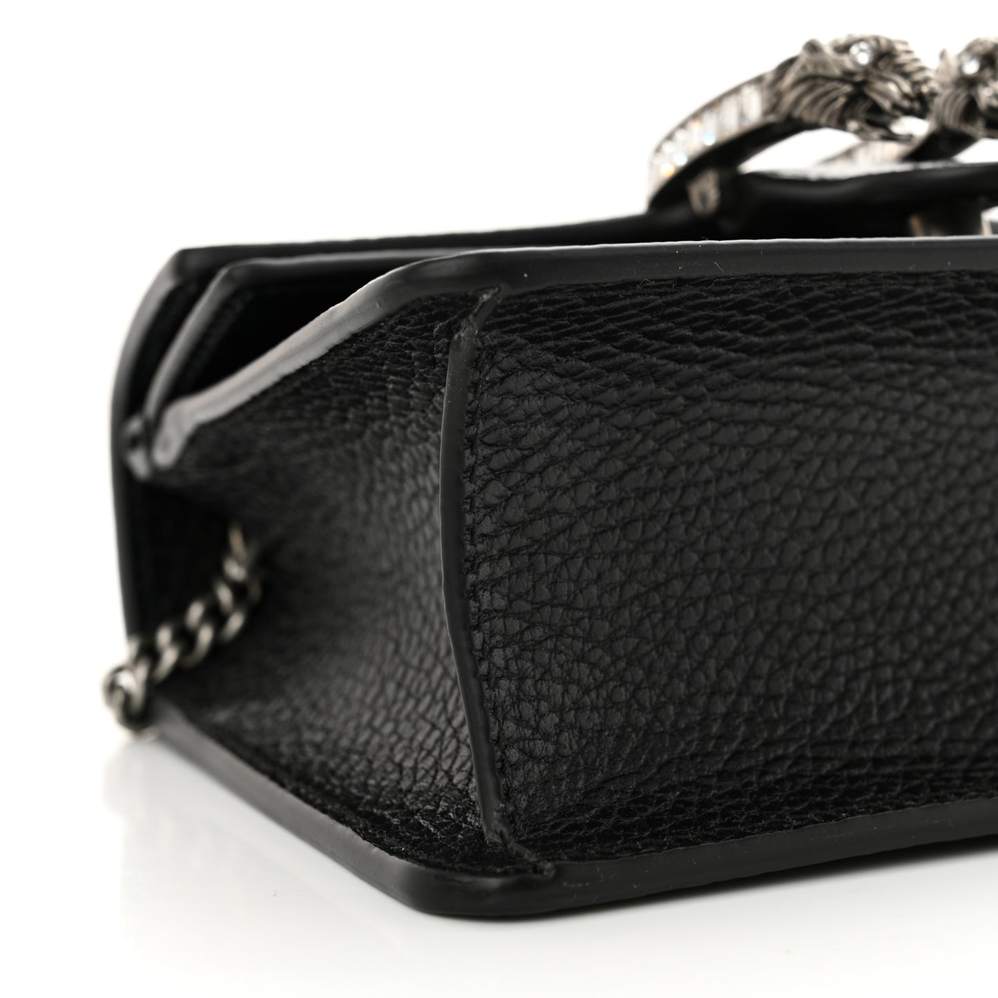 Dollar Calfskin Crystal Mini Dionysus Top Handle Bag Black Crystal
