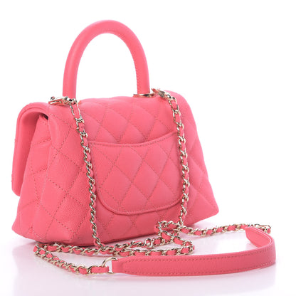 Chanel Caviar Quilted Extra Mini Coco Handle Flap Pink 3 of 11