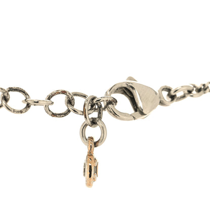 Chanel Crystal CC Drop Pendant Necklace Silver 4 of 5