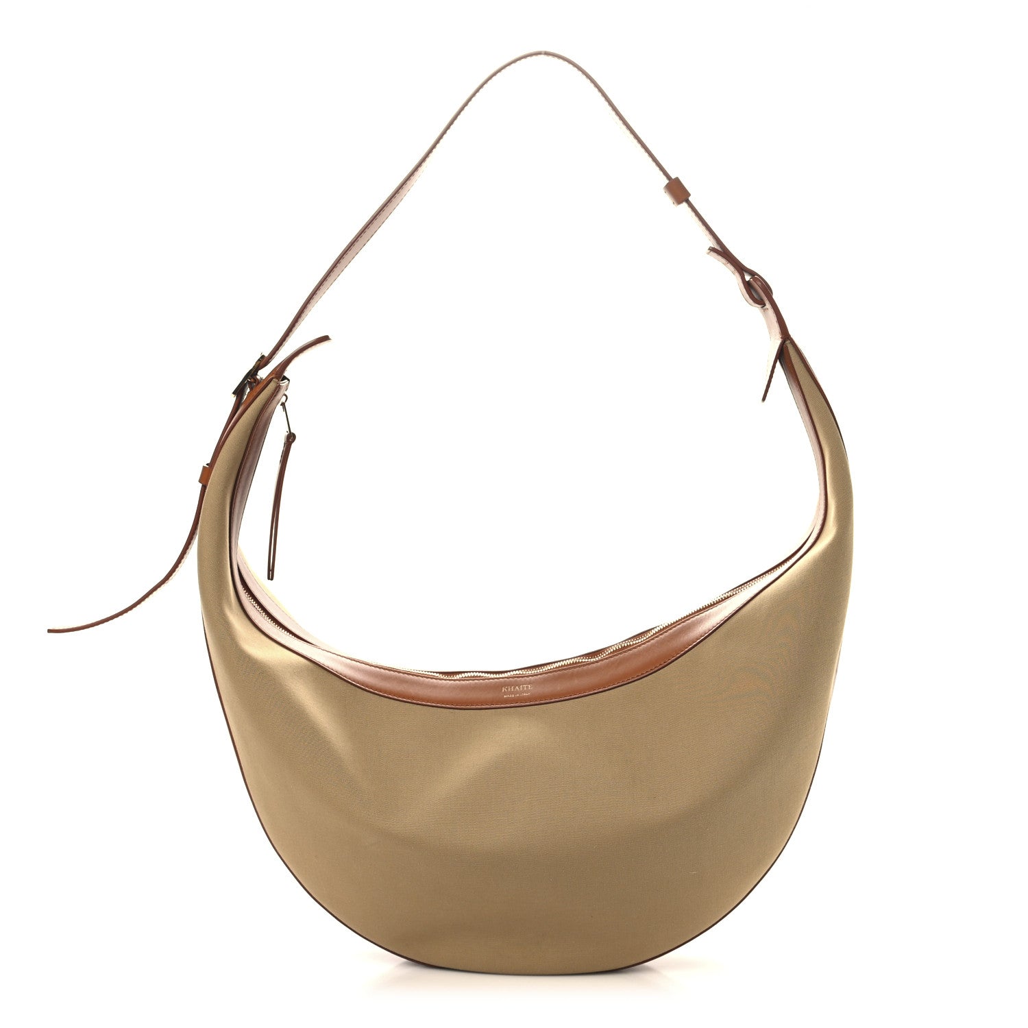 Khaite Canvas Calfskin Augustina Hobo Tan Honey 1 of 10