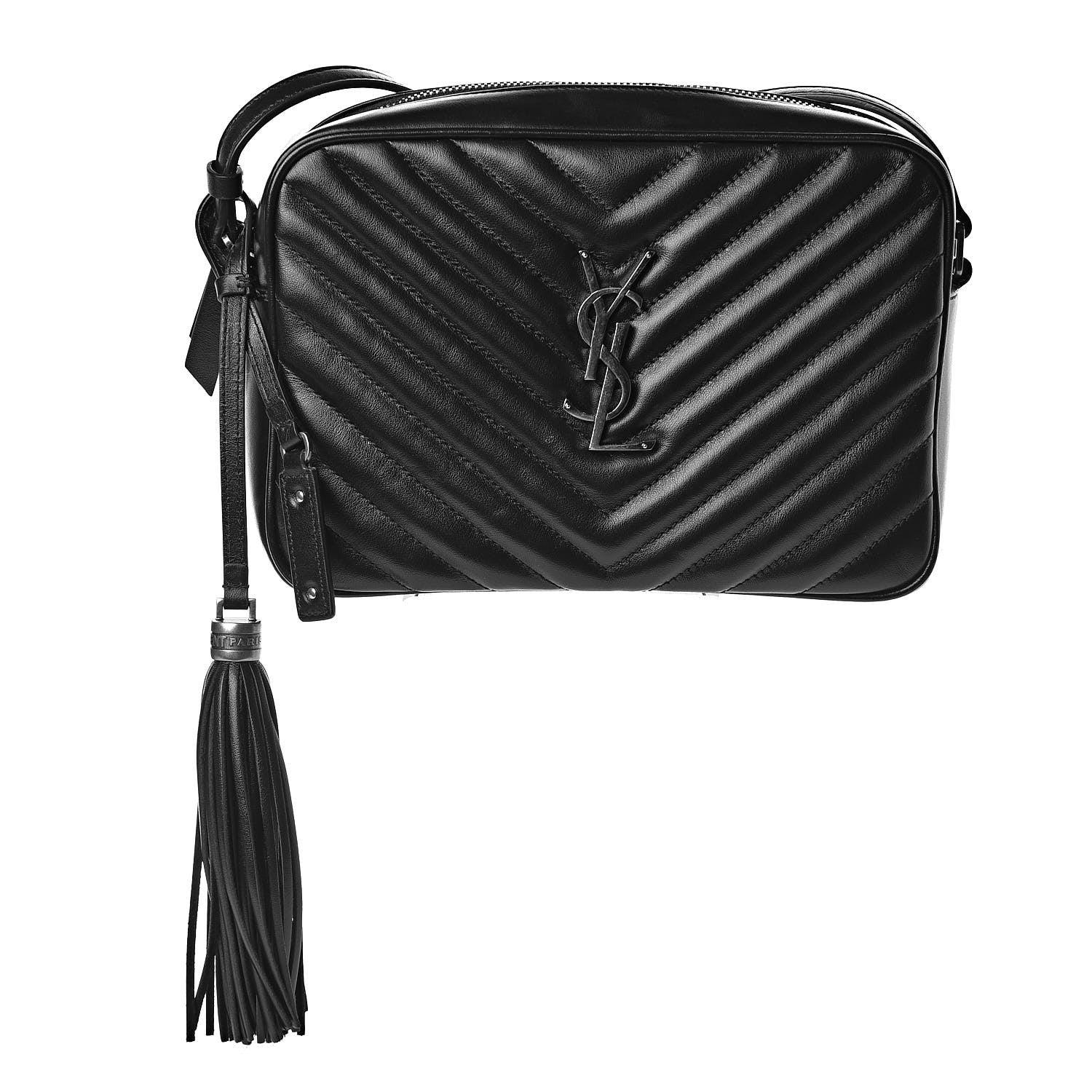 Saint Laurent Calfskin Matelasse Monogram Lou Camera Bag Black 1 of 9