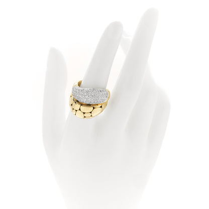 John Hardy 18K Yellow Gold Diamond Double Dome Ring 54 7 2 of 4