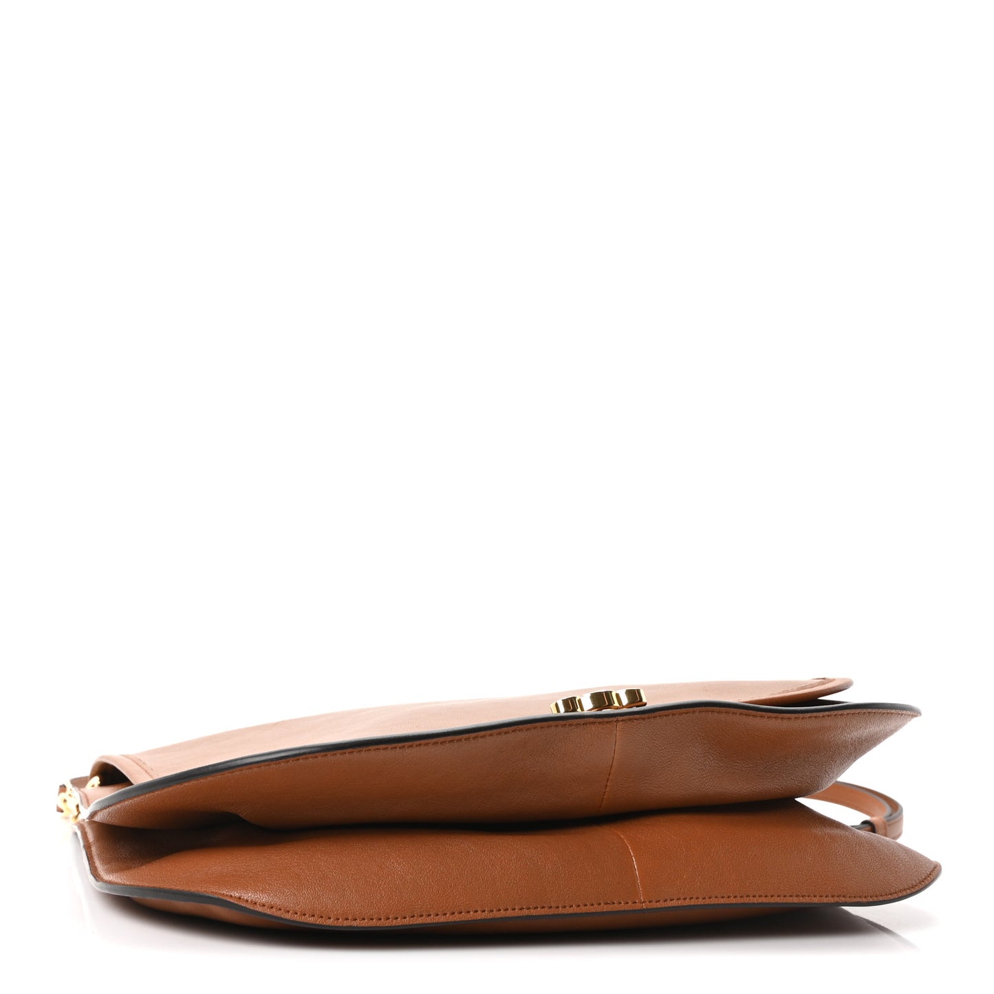 Shiny Lambskin Soft Triomphe Besace Bag Soft Tan
