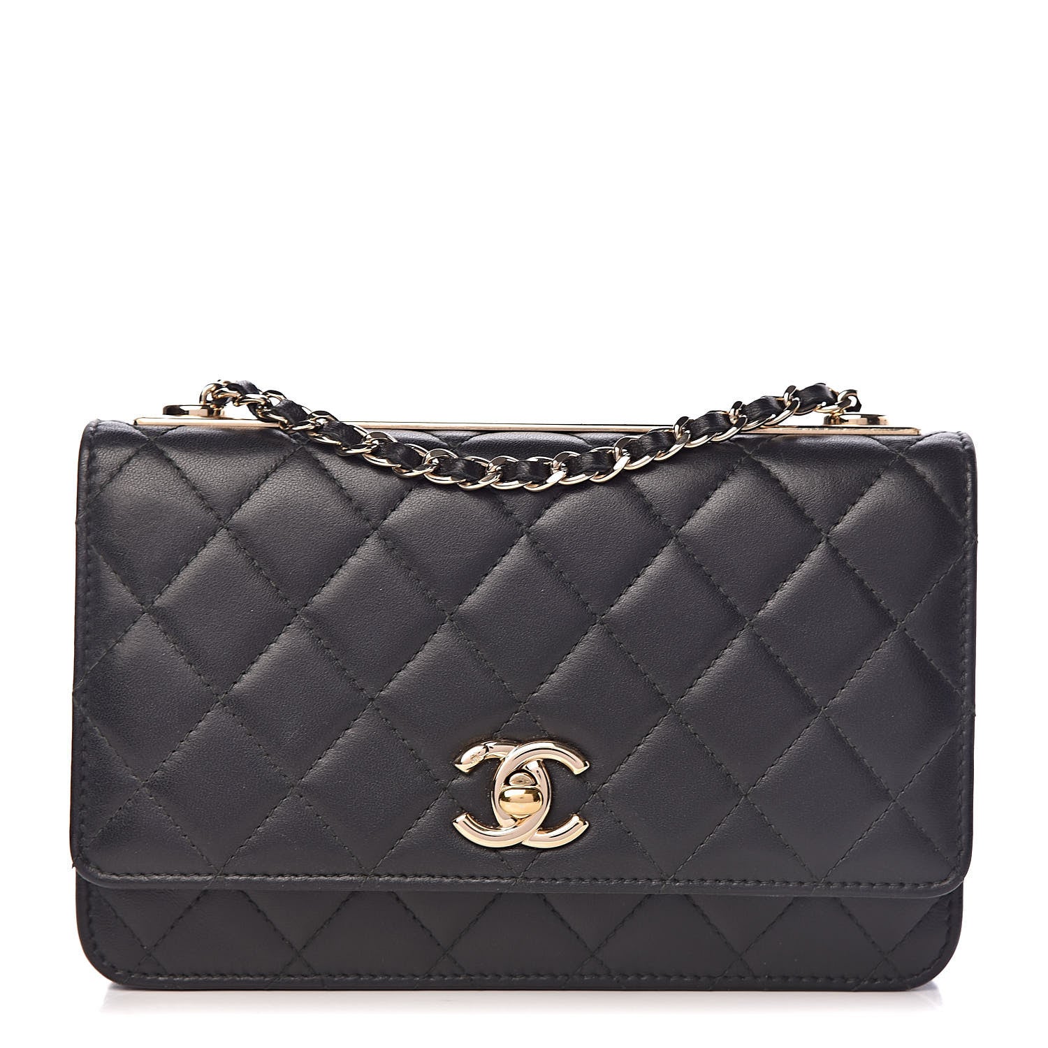 Chanel Lambskin Quilted Trendy CC Wallet On Chain WOC Black 1 of 17
