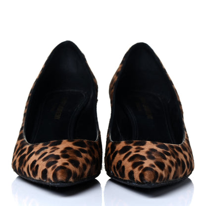 Saint Laurent Calf Hair Leopard Print Pumps 37.5 Brown 3 of 8