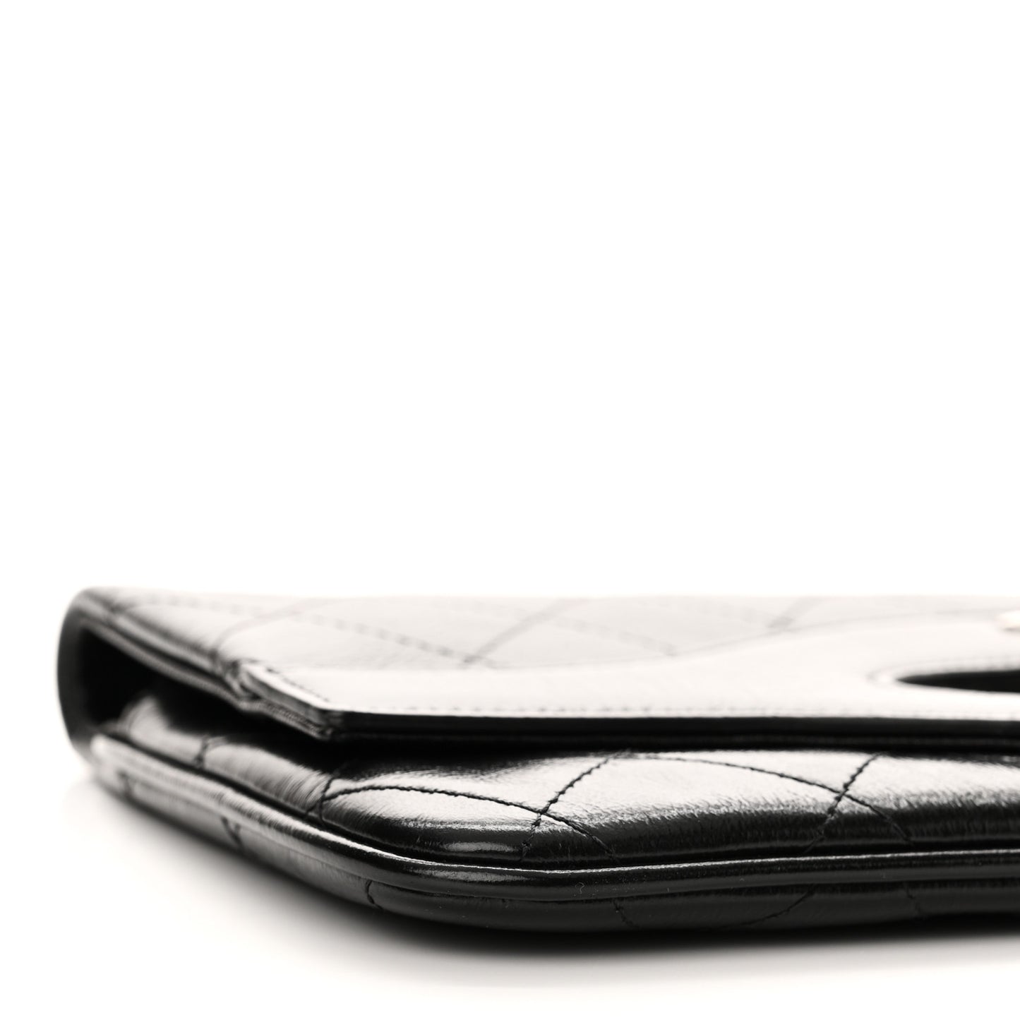 Aged Calfskin Quilted Small 31 Pouch Black