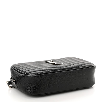 Saint Laurent Grain De Poudre Matelasse Monogram Mini Lou Camera Bag Black 4 of 11