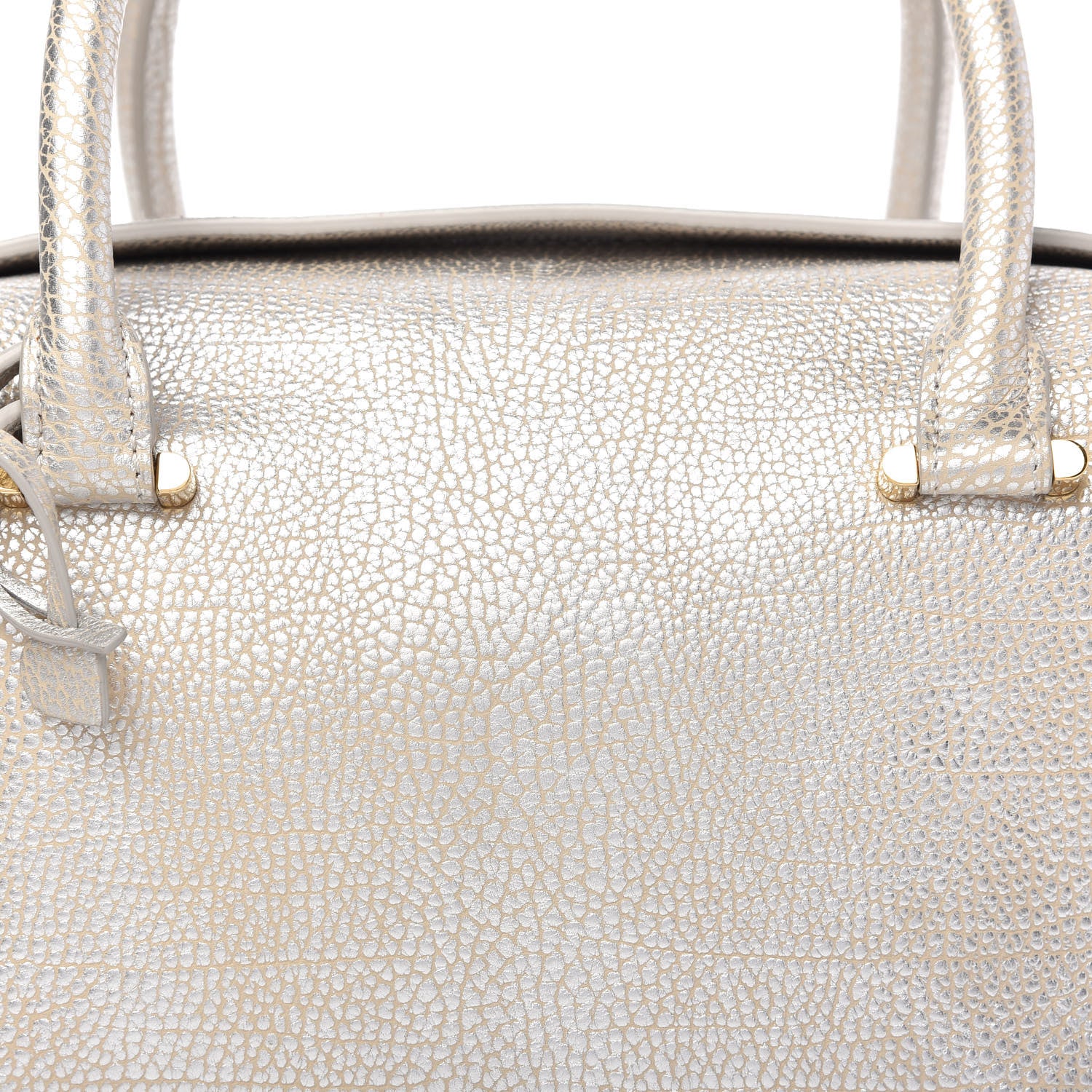 Delvaux Metallic Crispy Calfskin Cool Box Satchel Antique Silver 9 of 9