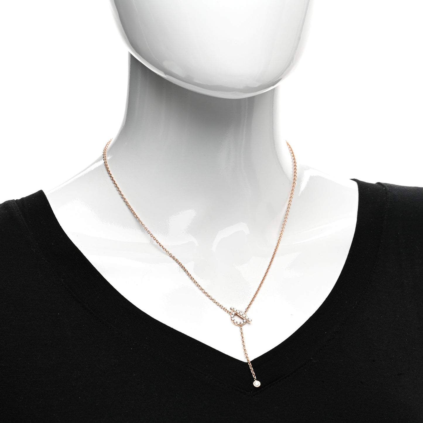 18K Rose Gold Diamond Finesse Lariat Necklace