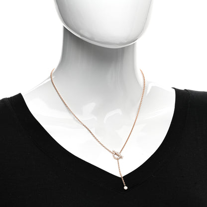 Hermes 18K Rose Gold Diamond Finesse Lariat Necklace 2 of 5