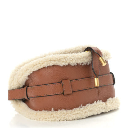Chloe Calfskin Shearling Small Marcie Saddle Bag Caramel 4 of 15