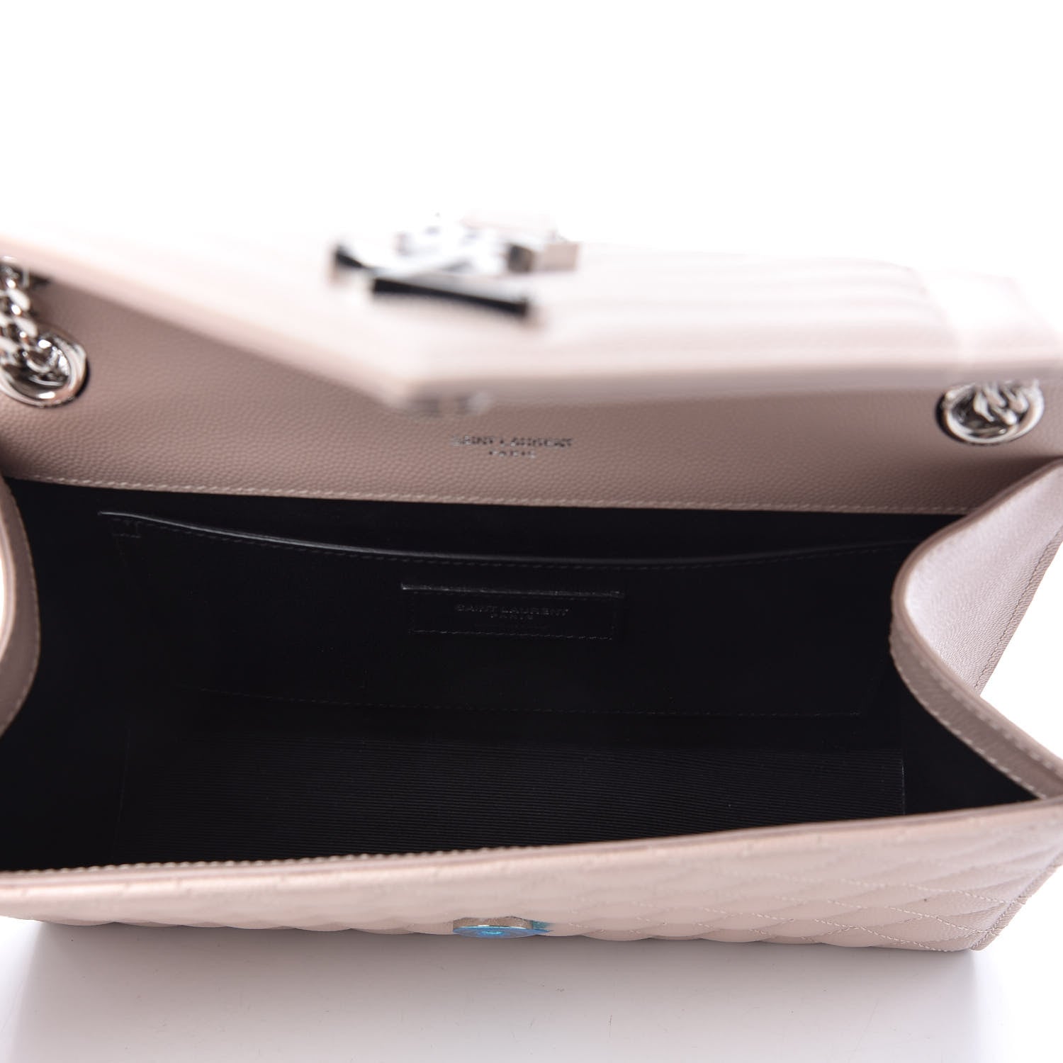 Saint Laurent Grain De Poudre Textured Mixed Matelasse Medium Triquilt Monogram Satchel Marble Pink 6 of 10