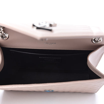Saint Laurent Grain De Poudre Textured Mixed Matelasse Medium Triquilt Monogram Satchel Marble Pink 6 of 10