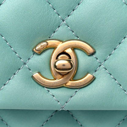 Chanel Calfskin Quilted Top Handle Flap Light Blue 7 of 10