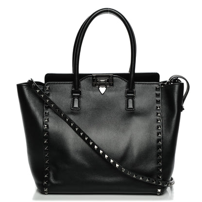 Valentino Garavani Vitello Rockstud Double Handle Tote Black 1 of 7