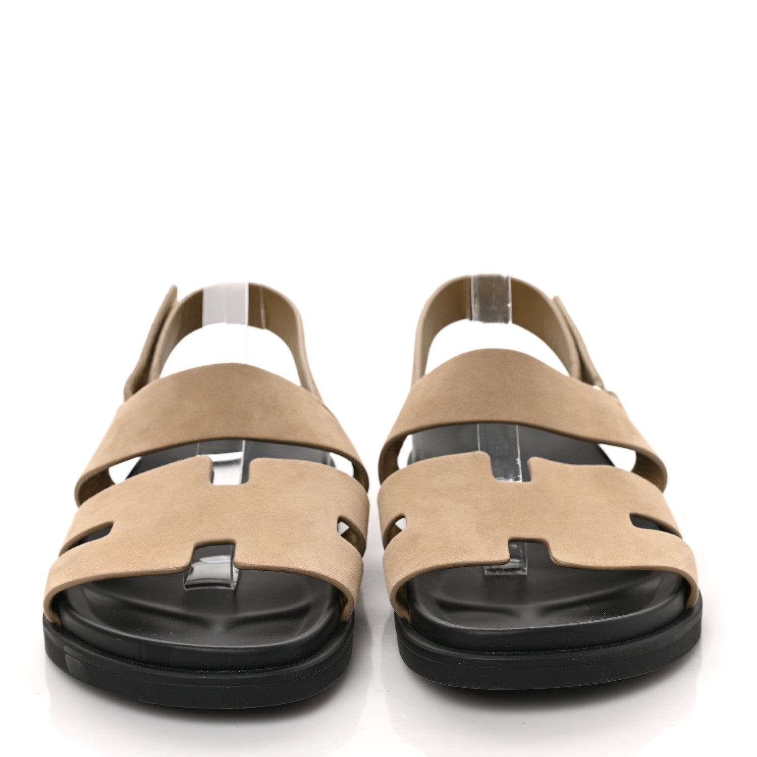 Hermes Suede Goatskin Mens Genius Sandals 42.5 Beige Argile 2 of 8