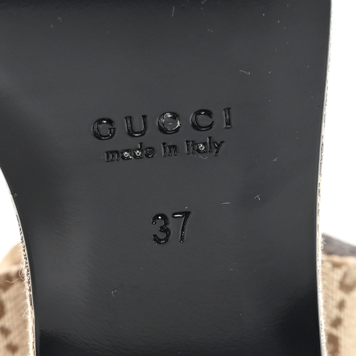 Monogram Nappa Chalotte Horsebit Ankle Strap 75mm Flatform Sandals 37 Beige Ebony