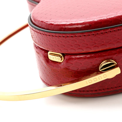 Gucci Snakeskin Broadway Mini Heart Top Handle Bag Rasberry Candy 12 of 12