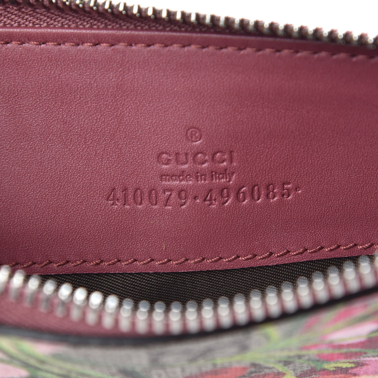 Gucci GG Supreme Monogram Blooms Small Zip Pouch Beige Multicolor Dry Rose 6 of 7