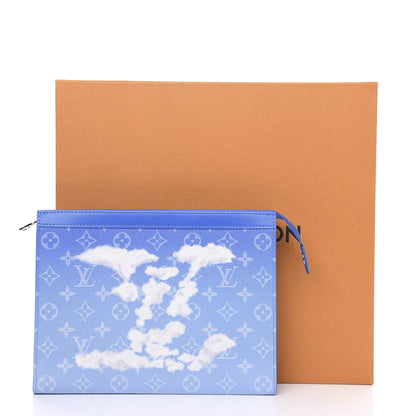 Louis Vuitton Monogram Clouds Pochette Voyage MM A4 Blue 9 of 9