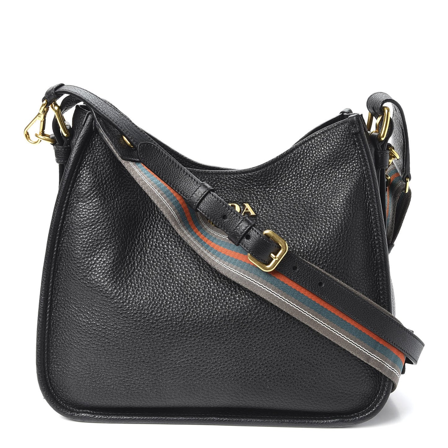 Vitello Daino Hobo Messenger Bag Black