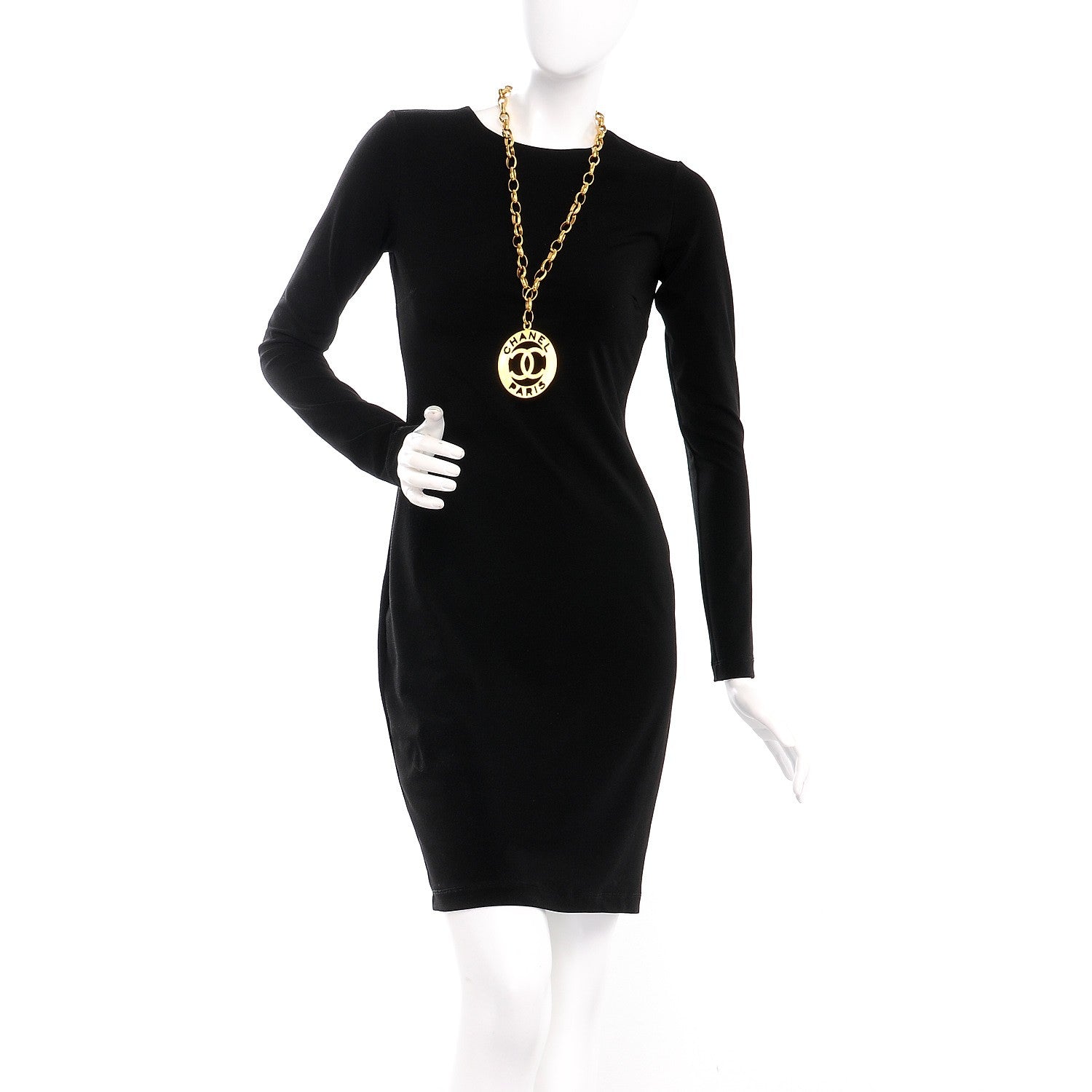 Chanel CC Medallion Long Chain Necklace Gold 2 of 6