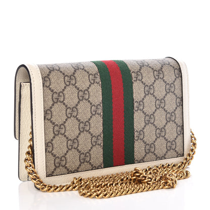 Gucci GG Supreme Monogram Web Queen Margaret Chain Wallet White 3 of 9