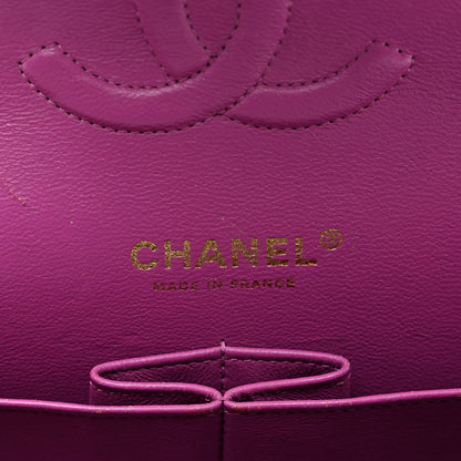 Chanel Lambskin Quilted Medium Double Flap Blue Pink 6 of 11