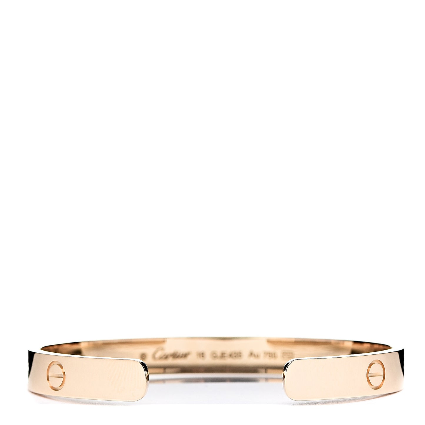 18K Yellow Gold LOVE Cuff Bracelet 16