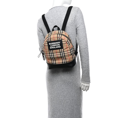 Burberry House Check Canvas Calfskin Small Nico Backpack Archive Beige 2 of 16