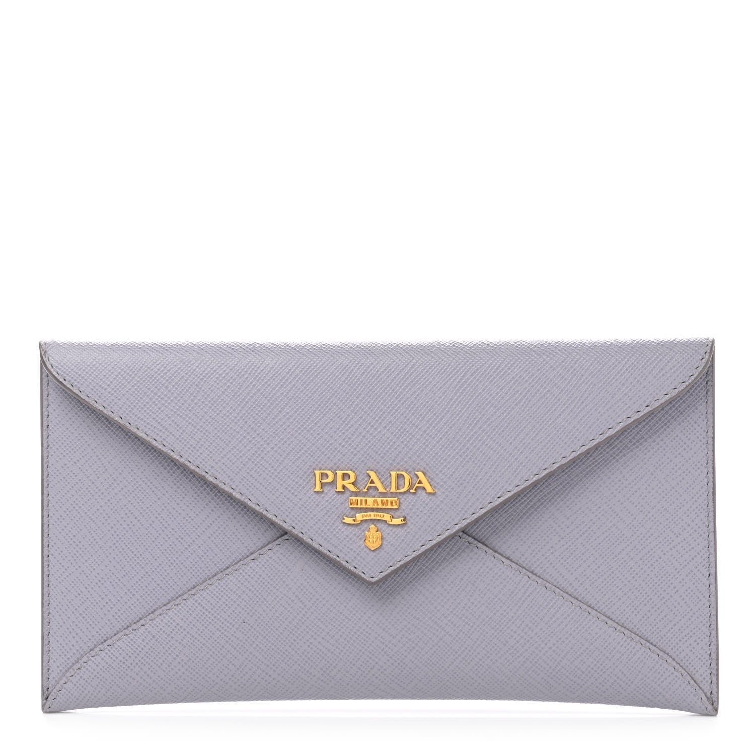 Prada Saffiano Metal Envelope Wallet Glicine 1 of 6