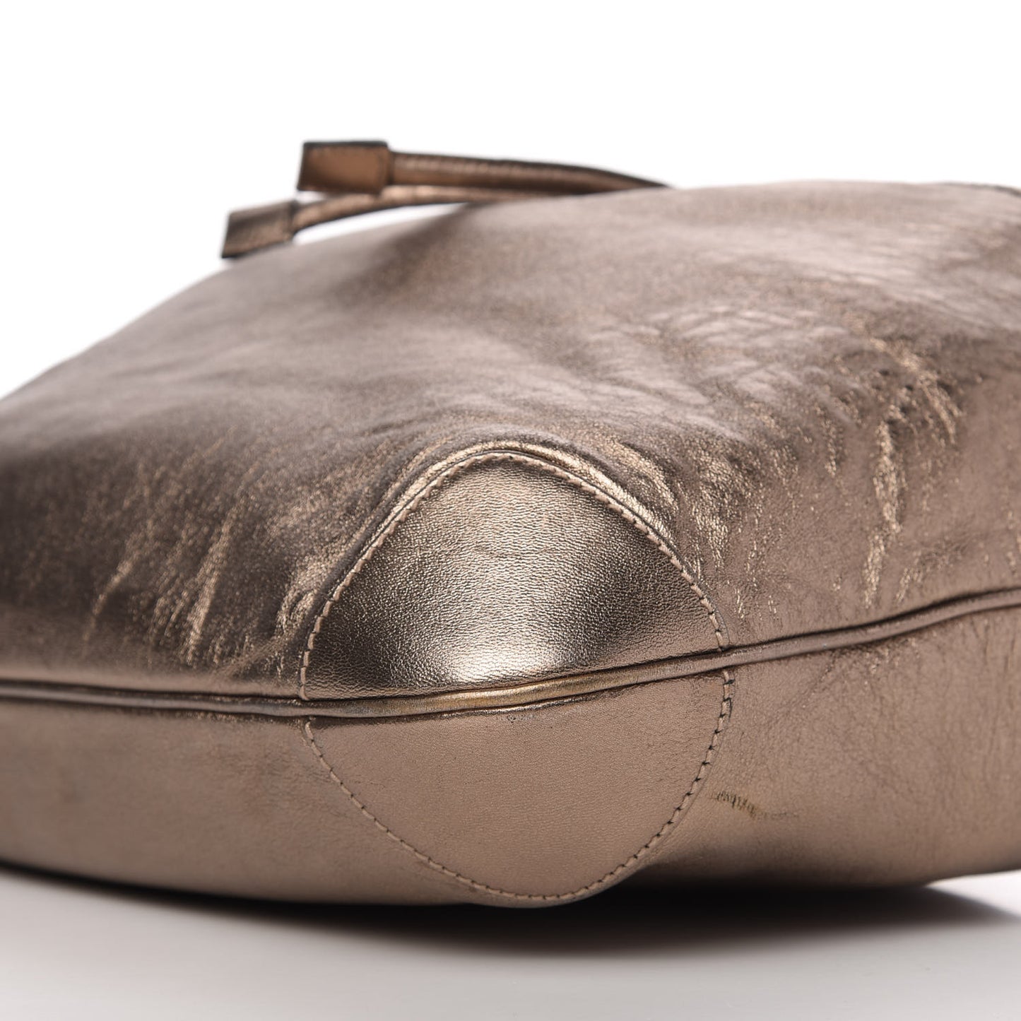 Metallic Calfskin Drawstring Shoulder Bag Gold