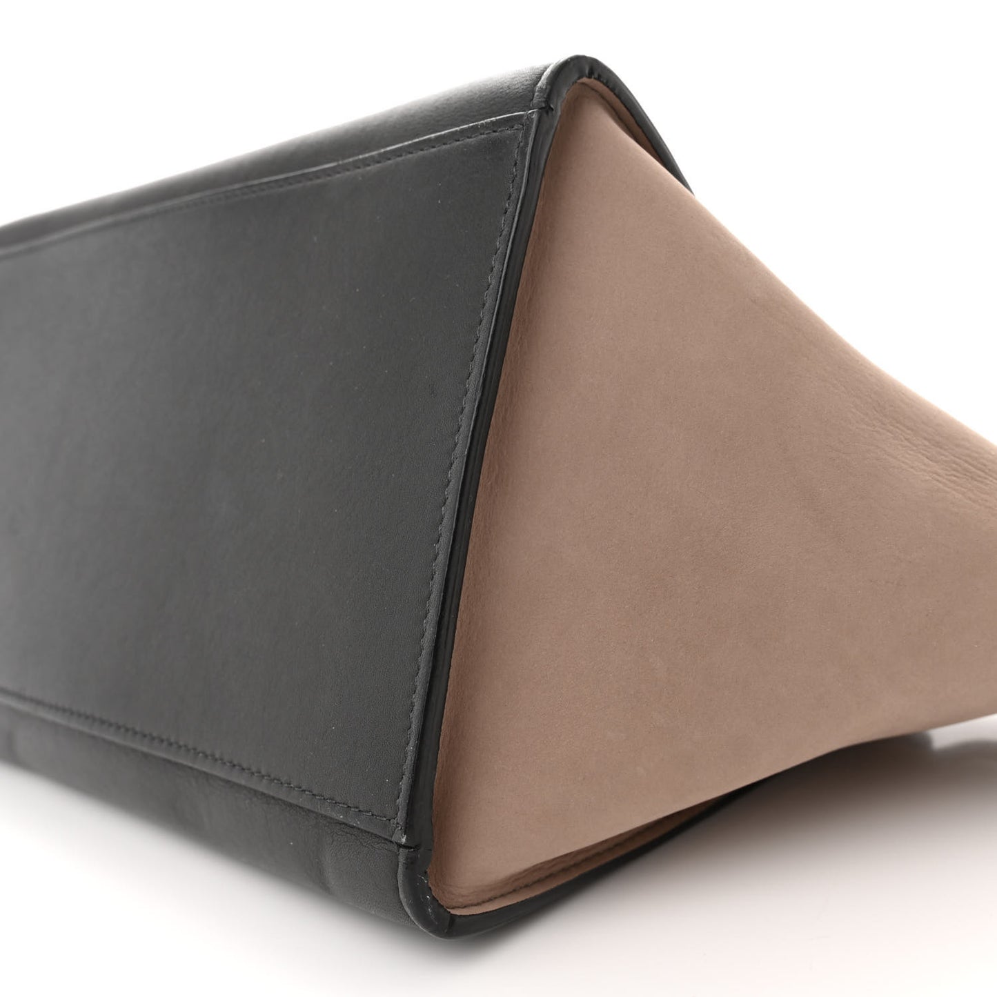 Smooth Calfskin Nubuck Small Tri-Color Trapeze Nude