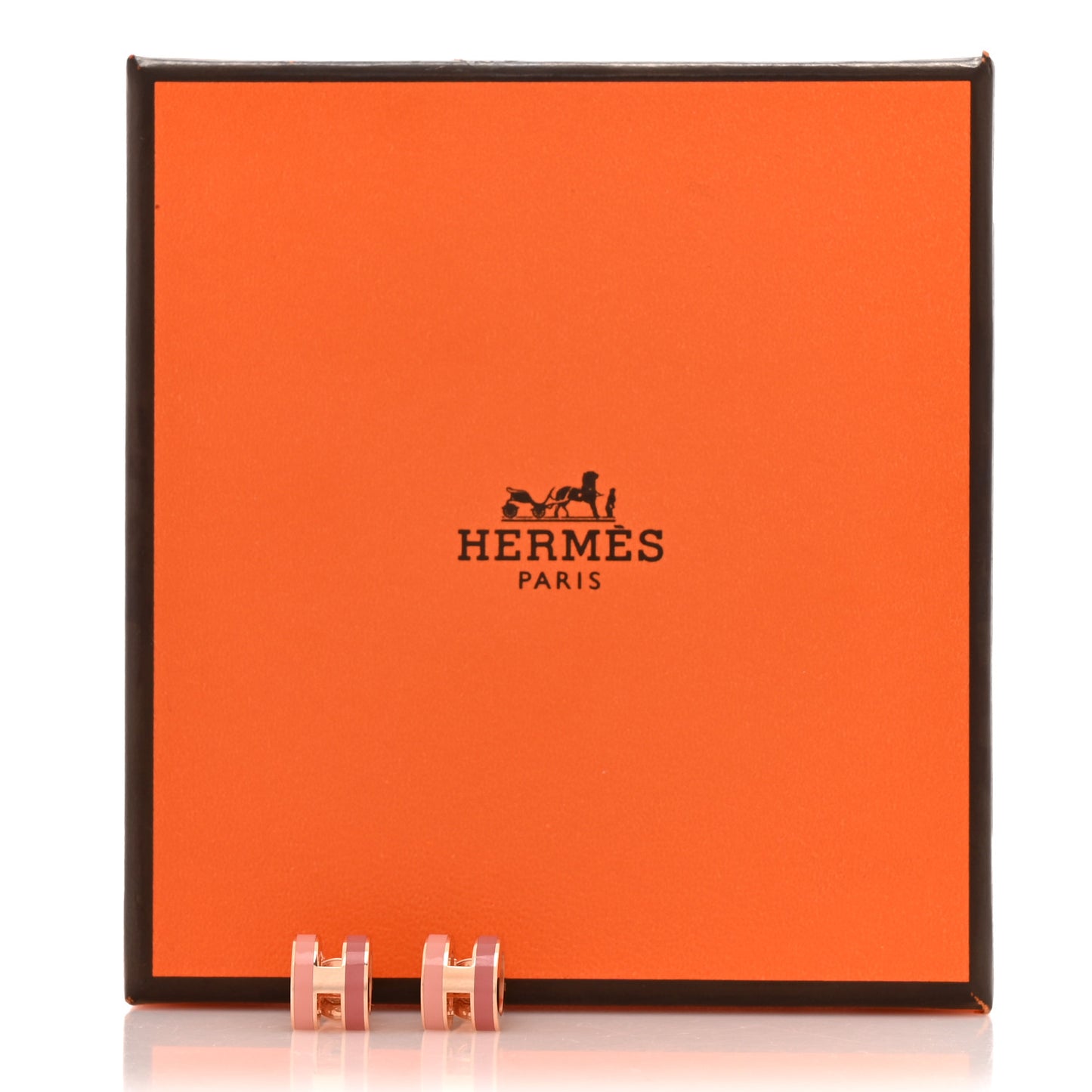 Rose Gold Lacquered Mini Pop H Rocabar Earrings Beaute