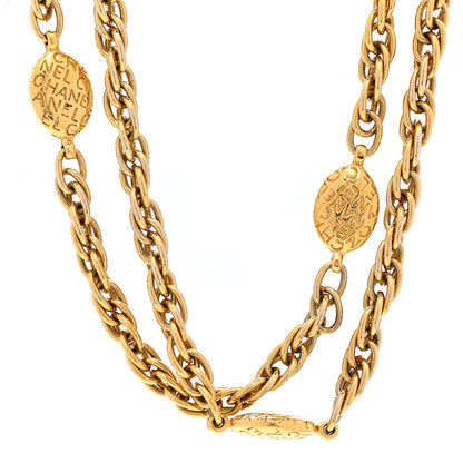 Chanel CC Medallion Long Chain Necklace Gold 4 of 6