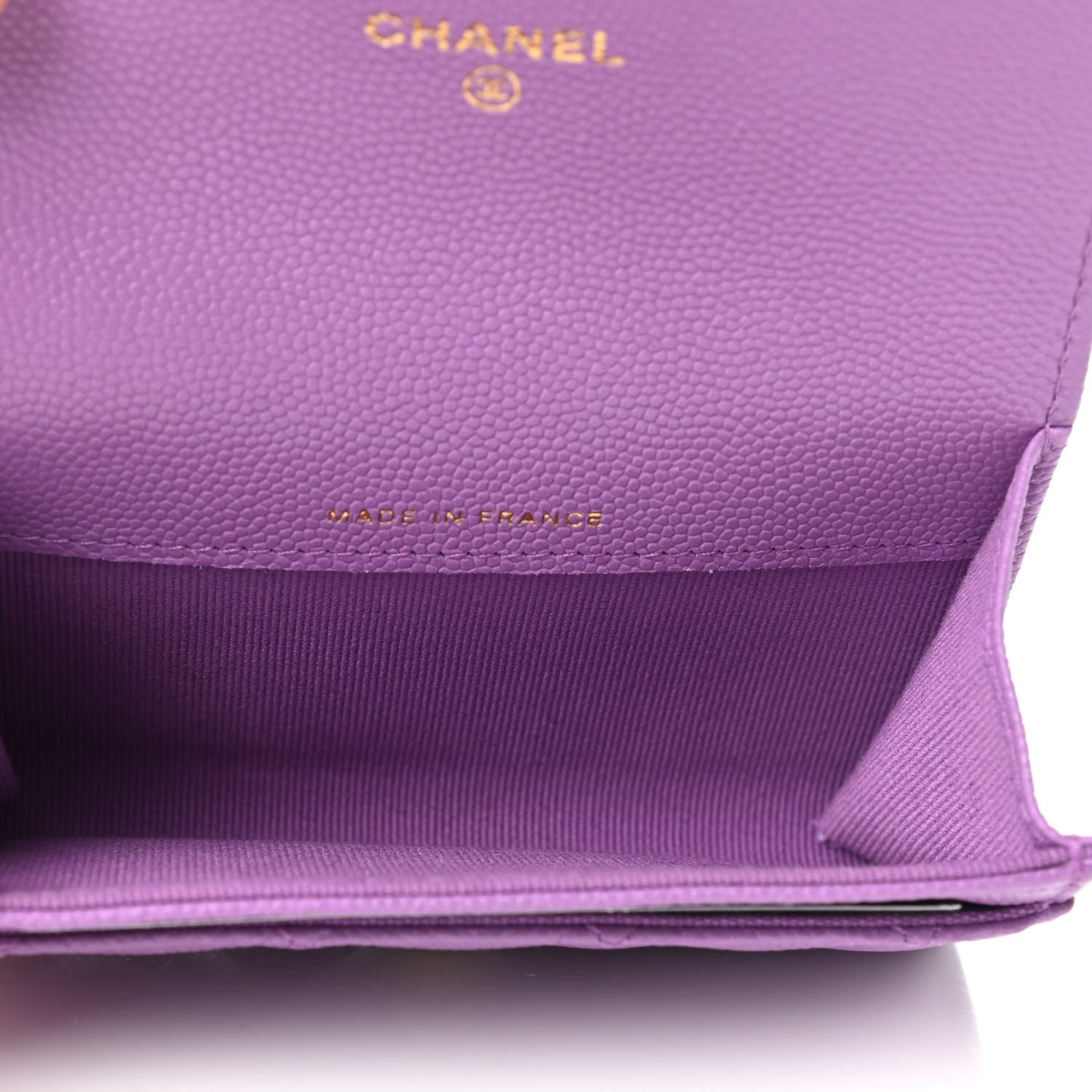 Chanel Caviar Quilted Flap Card Holder Wallet Purple 4 of 8