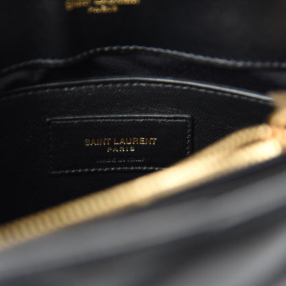 Saint Laurent Calfskin Y Quilted Monogram Small Loulou Chain Satchel Black 8 of 11