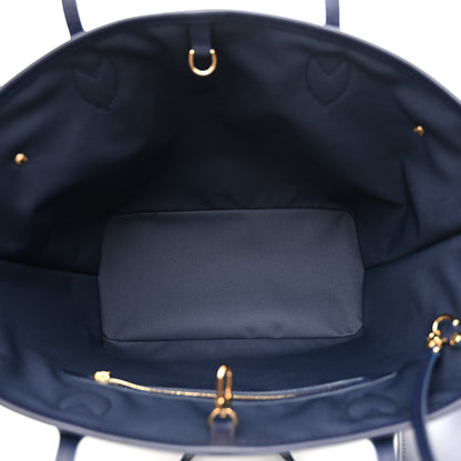 Louis Vuitton Monoglam Neverfull MM Blue 6 of 11