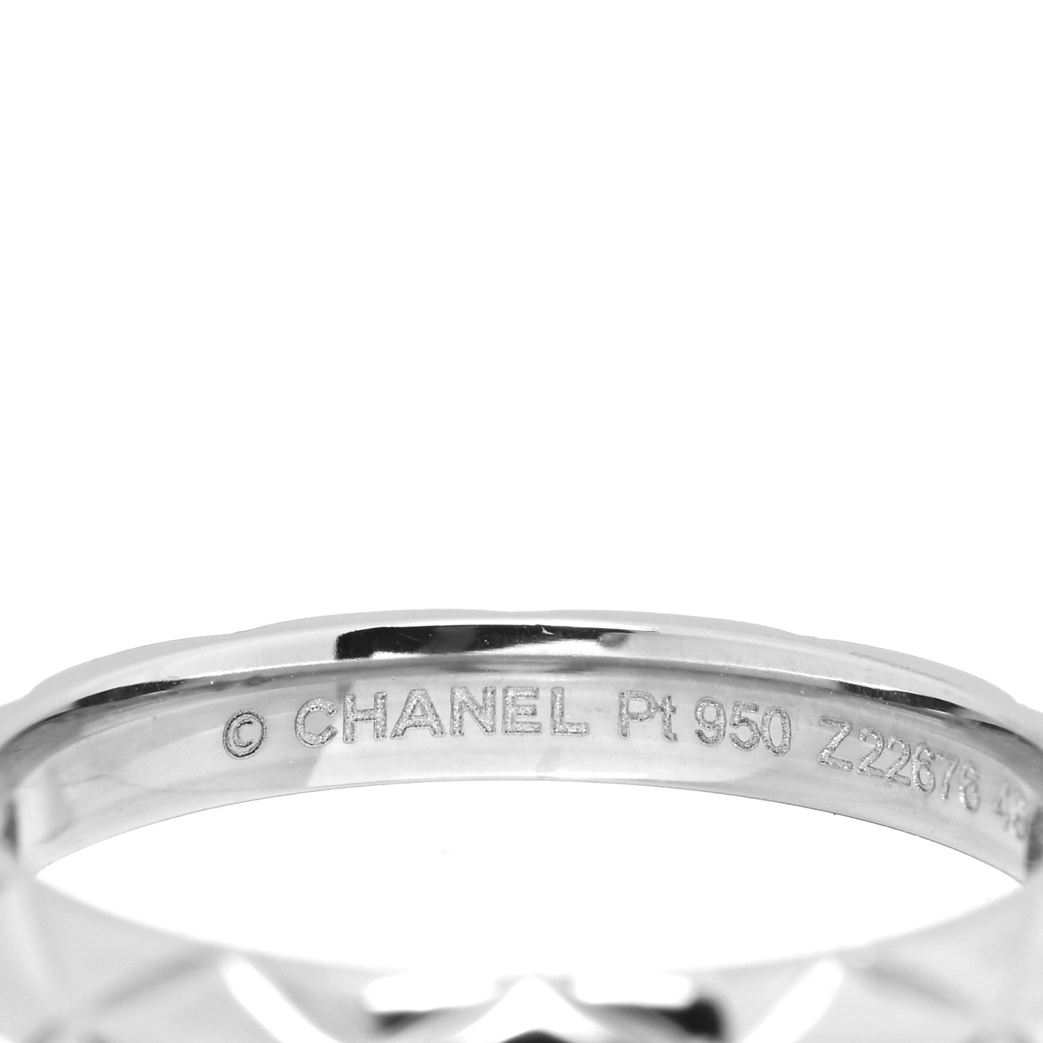 Chanel Platinum Small Matelasse Ring 49 4.75 4 of 4