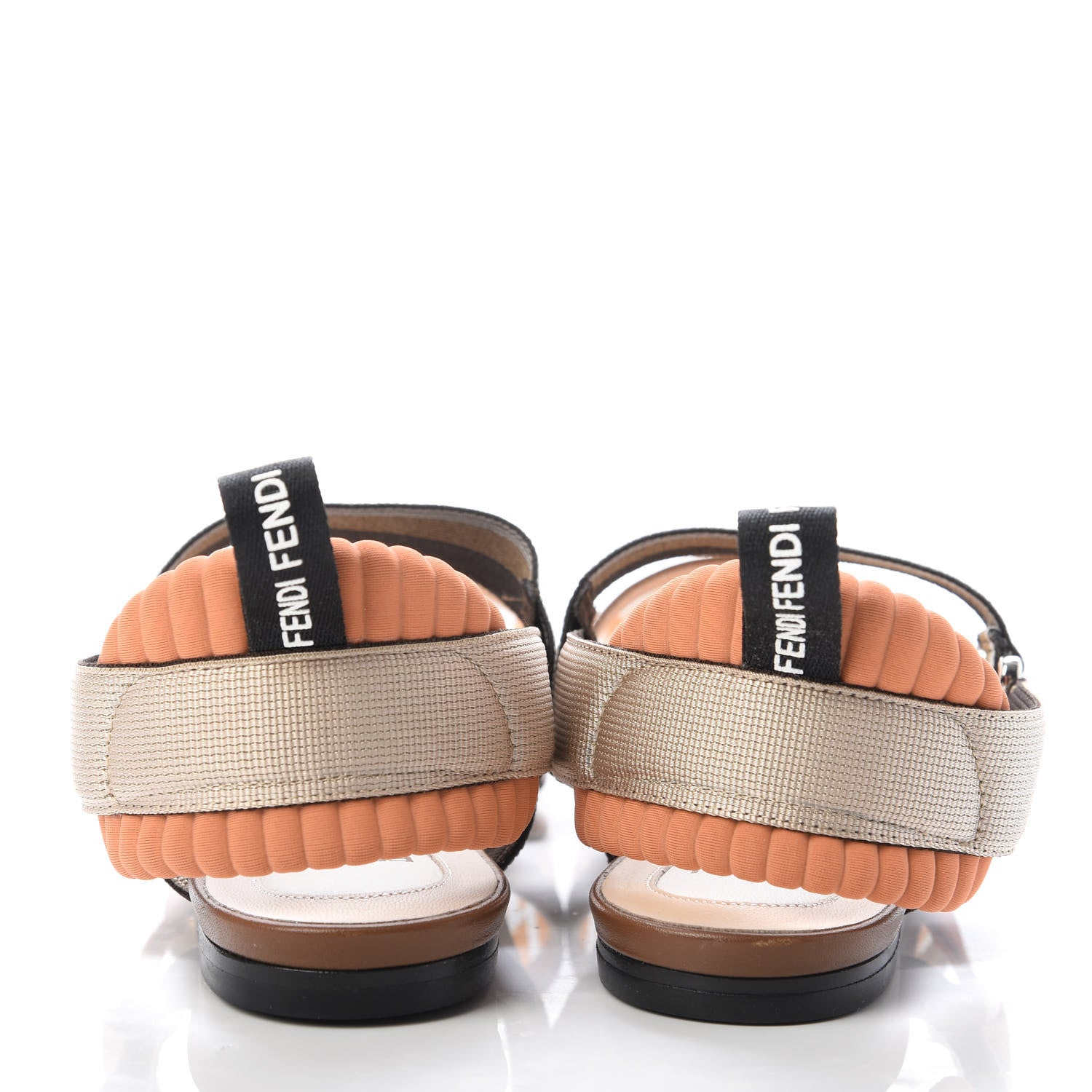 Fendi PVC Calfskin FF Colibri Slingback Ballerina Flats 37 Aranciata Cuoio 6 of 9