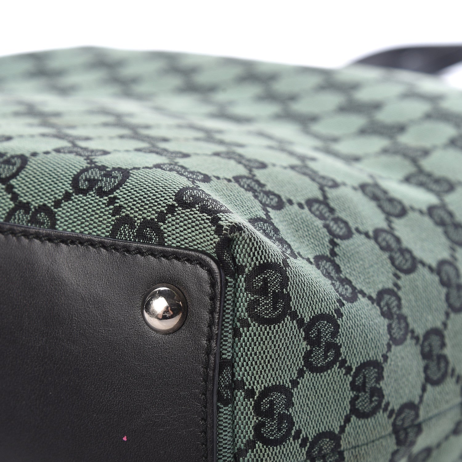 Gucci Monogram Large Eclipse Tote Green Black 12 of 16