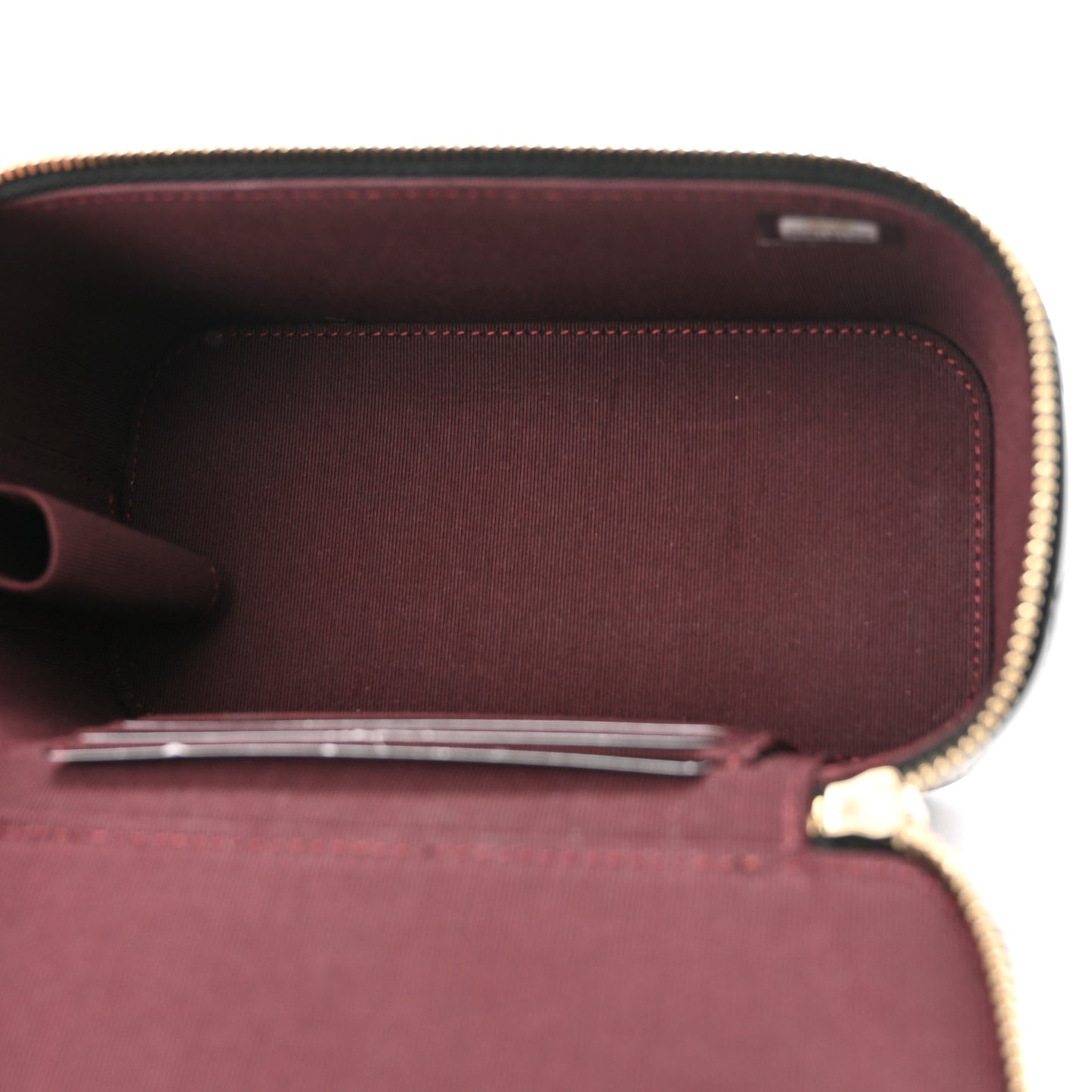 Lambskin Quilted Small Vanity Case With Chain Black
