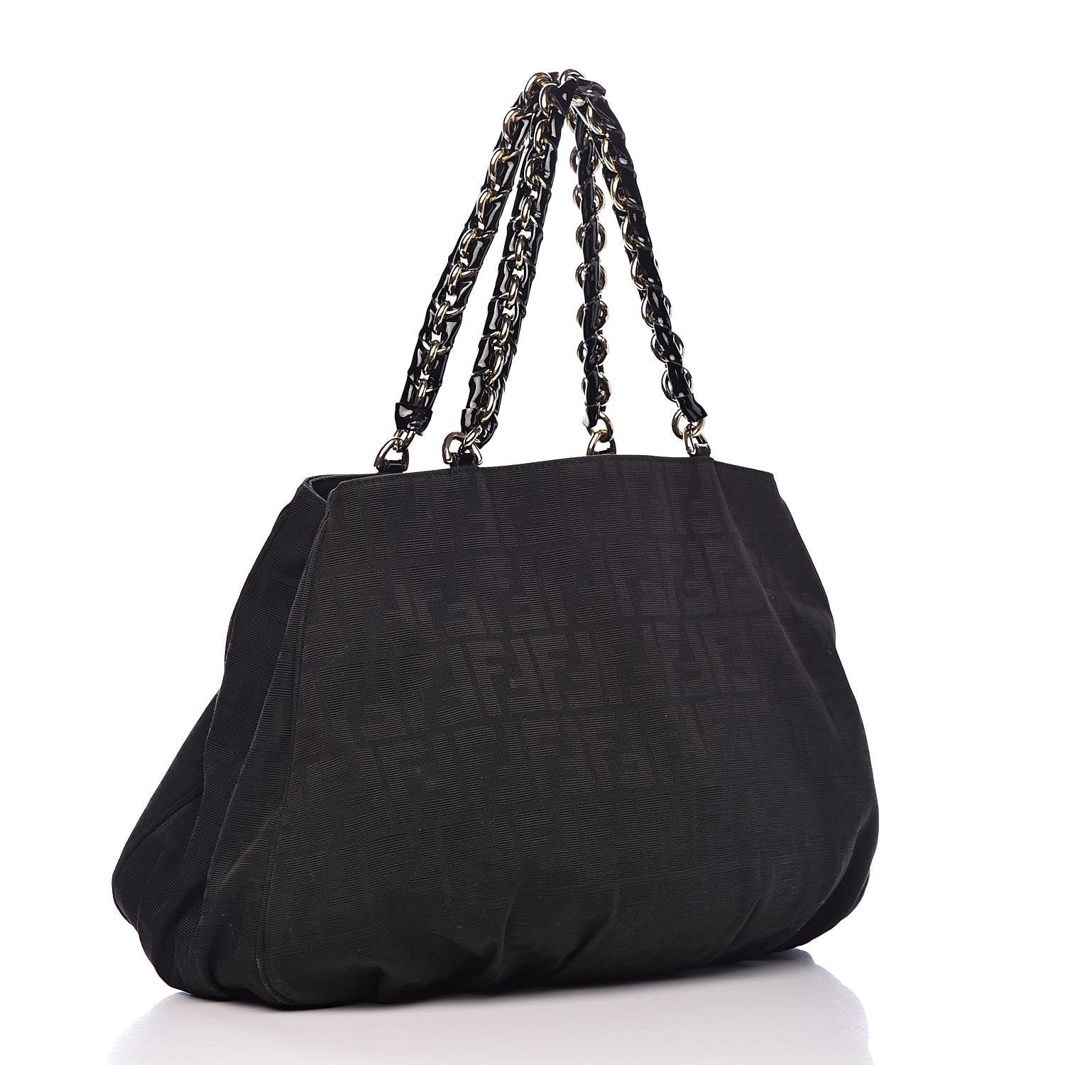 Fendi Zucca Enamel Mia Tote Black 3 of 13